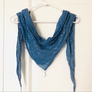 💙 Blue Scarf with Shiny Silver Thread ✨